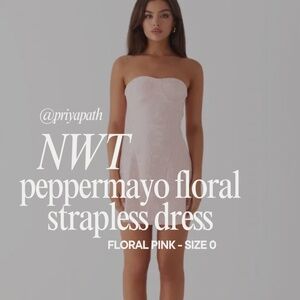 Brand New PepperMayo Strapless Floral Dress - Size 0